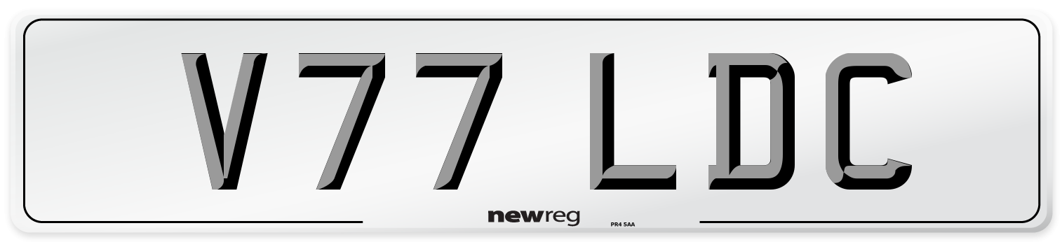 V77 LDC Number Plate from New Reg